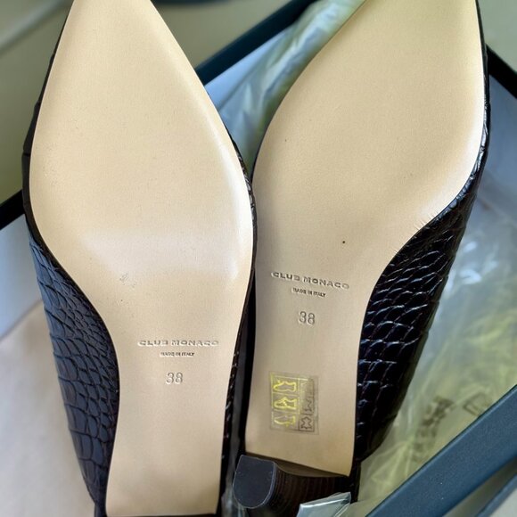 Club Monaco Nahdine Mule – Italian Croc-Embossed Leather | Size 38 / US 8 - Picture 3 of 6